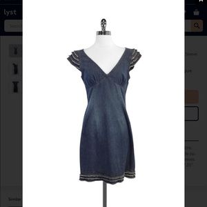 MOSCHINO Denim Cap Sleeve Dress